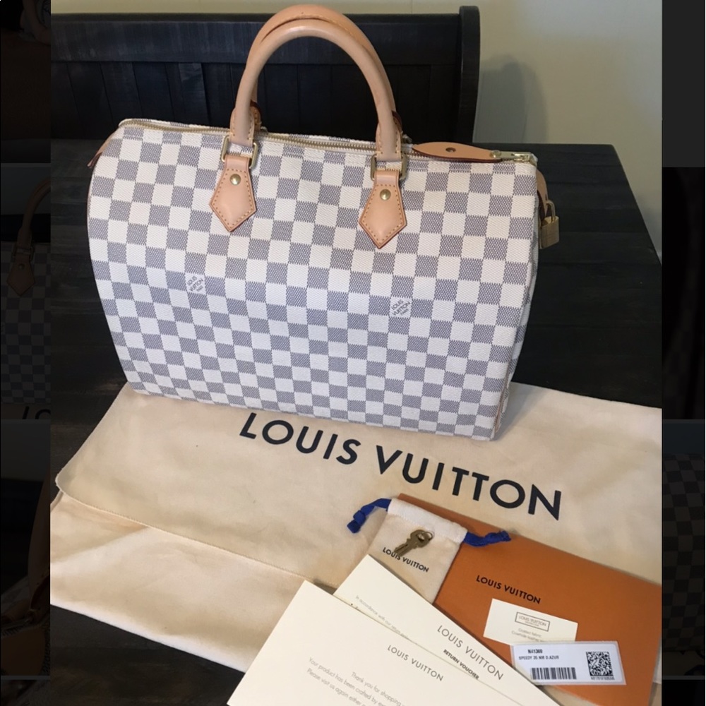 Louis Vuitton Speedy 35 Damier Azur